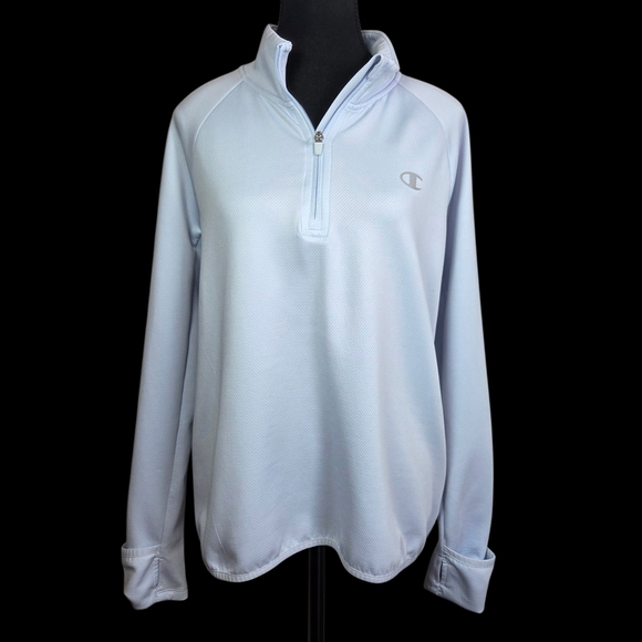 Champion Tops - Champion Light Blue Quarter-Zip Pullover Size L